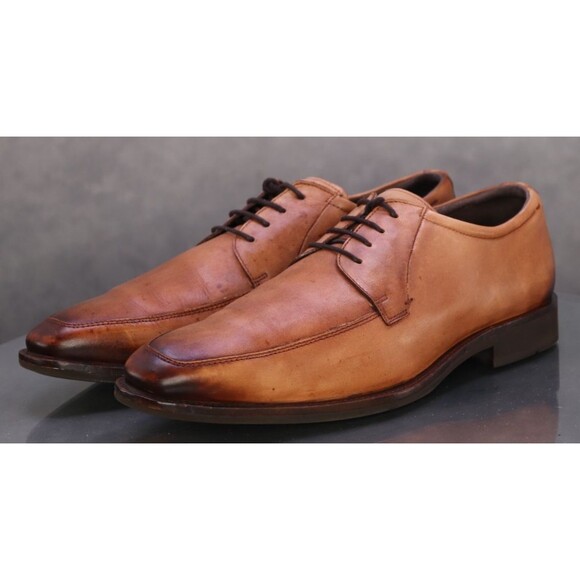 ECCO Calcan Men\'s Derby Dress Shoes Size EU 45 US 11-11.5 Leather British Tan main image 6